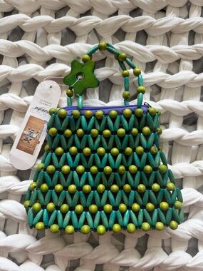 NWT Beaded Micro Tote Bag - Green